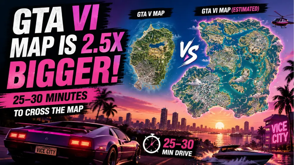 GTA VI vs GTA V Map Size