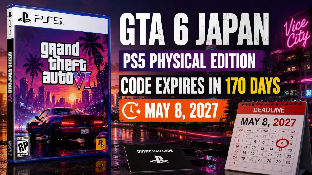 GTA 6 Japan PS5 Physical Edition: Your Download Code Expires May 8, 2027