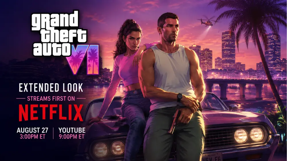 GTA 6 Extended Look Premieres on Netflix August 27